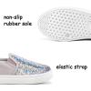 imageK KomForme Toddler Slip on Sneakers Girls Sparkle Sequins Canvas Walking ShoesGrey Colorful