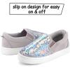 imageK KomForme Toddler Slip on Sneakers Girls Sparkle Sequins Canvas Walking ShoesGrey Colorful