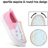 imageK KomForme Toddler Slip on Sneakers Girls Sparkle Sequins Canvas Walking ShoesPink