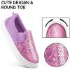 imageK KomForme Toddler Slip on Sneakers Girls Sparkle Sequins Canvas Walking ShoesPurple
