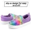 imageK KomForme Toddler Slip on Sneakers Girls Sparkle Sequins Canvas Walking ShoesPurple Rainbow