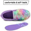 imageK KomForme Toddler Slip on Sneakers Girls Sparkle Sequins Canvas Walking ShoesPurple Rainbow