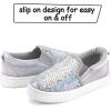 imageK KomForme Toddler Slip on Sneakers Girls Sparkle Sequins Canvas Walking ShoesSliver