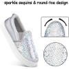 imageK KomForme Toddler Slip on Sneakers Girls Sparkle Sequins Canvas Walking ShoesSliver