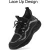 imageRUNSIDE Boys Girls Sneakers Lace up Kids Tennis Shoes for WalkingRunning Lightweight Breathable Gym Shoes Outdoor Little KidBig KidBlack