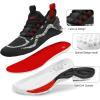 imageRUNSIDE Boys Girls Sneakers Lace up Kids Tennis Shoes for WalkingRunning Lightweight Breathable Gym Shoes Outdoor Little KidBig KidBlackRed