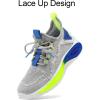 imageRUNSIDE Boys Girls Sneakers Lace up Kids Tennis Shoes for WalkingRunning Lightweight Breathable Gym Shoes Outdoor Little KidBig KidGrey