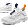 imageRUNSIDE Boys Girls Sneakers Lace up Kids Tennis Shoes for WalkingRunning Lightweight Breathable Gym Shoes Outdoor Little KidBig KidGreyWhite