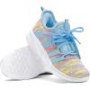 imageRUNSIDE Girls Tennis Shoes Lightweight Sports Kids Sneakers Laceup for RunningWalking ToddlerLittle KidBig KidRainbow Blue