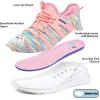 imageRUNSIDE Girls Tennis Shoes Lightweight Sports Kids Sneakers Laceup for RunningWalking ToddlerLittle KidBig KidRainbow Pink