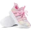 imageRUNSIDE Girls Tennis Shoes Lightweight Sports Kids Sneakers Laceup for RunningWalking ToddlerLittle KidBig KidSparkly Pink