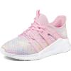 imageRUNSIDE Girls Tennis Shoes Lightweight Sports Kids Sneakers Laceup for RunningWalking ToddlerLittle KidBig KidSparkly Pink