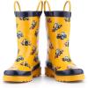 imageK KomForme Toddler Boy Rubber Rain BootsWaterproof with Easyon HandlesYellow CarSize 5M