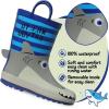 imageK KomForme Kids Rain Boots Waterproof Printed Rubber boots with HandlesBlue Shark
