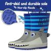 imageK KomForme Kids Rain Boots Waterproof Printed Rubber boots with HandlesBlue Shark