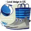 imageK KomForme Kids Rain Boots Waterproof Printed Rubber boots with HandlesBlue Shark