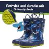 imageK KomForme Kids Rain Boots Waterproof Printed Rubber boots with HandlesNavy Shark