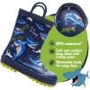 imageK KomForme Kids Rain Boots Waterproof Printed Rubber boots with HandlesNavy Shark