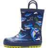 imageK KomForme Kids Rain Boots Waterproof Printed Rubber boots with HandlesNavy Shark