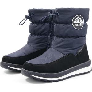 imageK KomForme Kids Snow Boots for Boys Girls Toddler Winter Outdoor Boots Waterproof with Fur Lined ToddlerLittle KidBig KidBlue Rain Cloth
