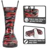 imageK KomForme Kids Rain Boots Waterproof Light up Boots with Easyon HandlesBlackRed Camouflage