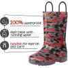imageK KomForme Kids Rain Boots Waterproof Light up Boots with Easyon HandlesBlackRed Camouflage