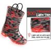 imageK KomForme Kids Rain Boots Waterproof Light up Boots with Easyon HandlesBlackRed Camouflage