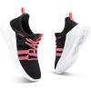 imageRUNSIDE Boys Girls Tennis Shoes Kids Lightweight Breathable Sneakers Laceup Running Athletic Shoes for ToddlerLittle KidBig KidBlack Pink
