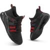imageRUNSIDE Boys Girls Tennis Shoes Kids Lightweight Breathable Sneakers Laceup Running Athletic Shoes for ToddlerLittle KidBig KidBlackRed