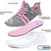 imageRUNSIDE Boys Girls Tennis Shoes Kids Lightweight Breathable Sneakers Laceup Running Athletic Shoes for ToddlerLittle KidBig KidGrey Pink