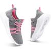 imageRUNSIDE Boys Girls Tennis Shoes Kids Lightweight Breathable Sneakers Laceup Running Athletic Shoes for ToddlerLittle KidBig KidGrey Pink
