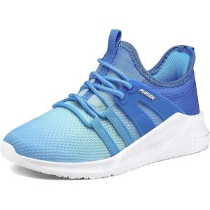 imageRUNSIDE Boys Girls Tennis Shoes Kids Lightweight Breathable Sneakers Laceup Running Athletic Shoes for ToddlerLittle KidBig KidGradient Blue