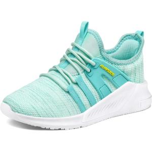 imageRUNSIDE Boys Girls Tennis Shoes Kids Lightweight Breathable Sneakers Laceup Running Athletic Shoes for ToddlerLittle KidBig KidLight Grass Green