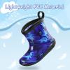 imageK KomForme Toddler Rain Boots Baby Easyon Rain Shoes Lightweight Waterproof for Boys and GirlsBlue Dinosaur