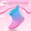 imageK KomForme Toddler Rain Boots Baby Easyon Rain Shoes Lightweight Waterproof for Boys and GirlsBlue Pink Gradient