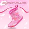 imageK KomForme Toddler Rain Boots Baby Easyon Rain Shoes Lightweight Waterproof for Boys and GirlsLight Pink Unicorn