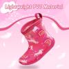 imageK KomForme Toddler Rain Boots Baby Easyon Rain Shoes Lightweight Waterproof for Boys and GirlsPink Unicorn