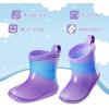 imageK KomForme Toddler Rain Boots Baby Easyon Rain Shoes Lightweight Waterproof for Boys and GirlsPurple Blue Gradient