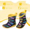imageK KomForme Toddler Rain Boots Baby Easyon Rain Shoes Lightweight Waterproof for Boys and GirlsYellow Dinosaur