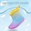 imageK KomForme Toddler Rain Boots Baby Easyon Rain Shoes Lightweight Waterproof for Boys and GirlsYellow Purple Gradient