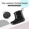 imageK KomForme Toddler Rain Boots Baby Easyon Rain Shoes for Boys and Girls Waterproof Lightweight OutdoorBlack