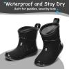 imageK KomForme Toddler Rain Boots Baby Easyon Rain Shoes for Boys and Girls Waterproof Lightweight OutdoorBlack