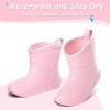 imageK KomForme Toddler Rain Boots Baby Easyon Rain Shoes for Boys and Girls Waterproof Lightweight OutdoorPink