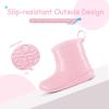 imageK KomForme Toddler Rain Boots Baby Easyon Rain Shoes for Boys and Girls Waterproof Lightweight OutdoorPink