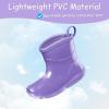 imageK KomForme Toddler Rain Boots Baby Easyon Rain Shoes for Boys and Girls Waterproof Lightweight OutdoorPurple