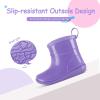 imageK KomForme Toddler Rain Boots Baby Easyon Rain Shoes for Boys and Girls Waterproof Lightweight OutdoorPurple