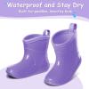 imageK KomForme Toddler Rain Boots Baby Easyon Rain Shoes for Boys and Girls Waterproof Lightweight OutdoorPurple