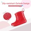imageK KomForme Toddler Rain Boots Baby Easyon Rain Shoes for Boys and Girls Waterproof Lightweight OutdoorRed