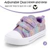 imageK KomForme Toddler Sneakers for Boys and Girls Dual Hook and Loops Sneakers Baby Canvas ShoesGradient Glitter