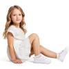 imageK KomForme Toddler Sneakers for Boys and Girls Dual Hook and Loops Sneakers Baby Canvas ShoesWhite Glitter